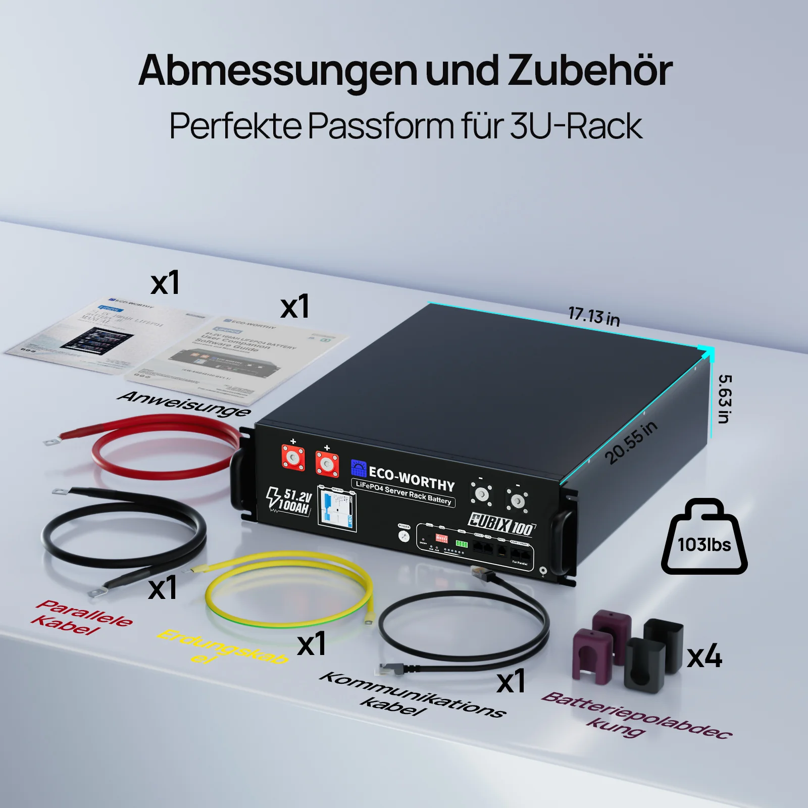 Eco-Worthy 48V 100Ah Server Rack Batterie—Bluetooth und WLAN—IEC 61000—10 Jahre Garantie - Image 10