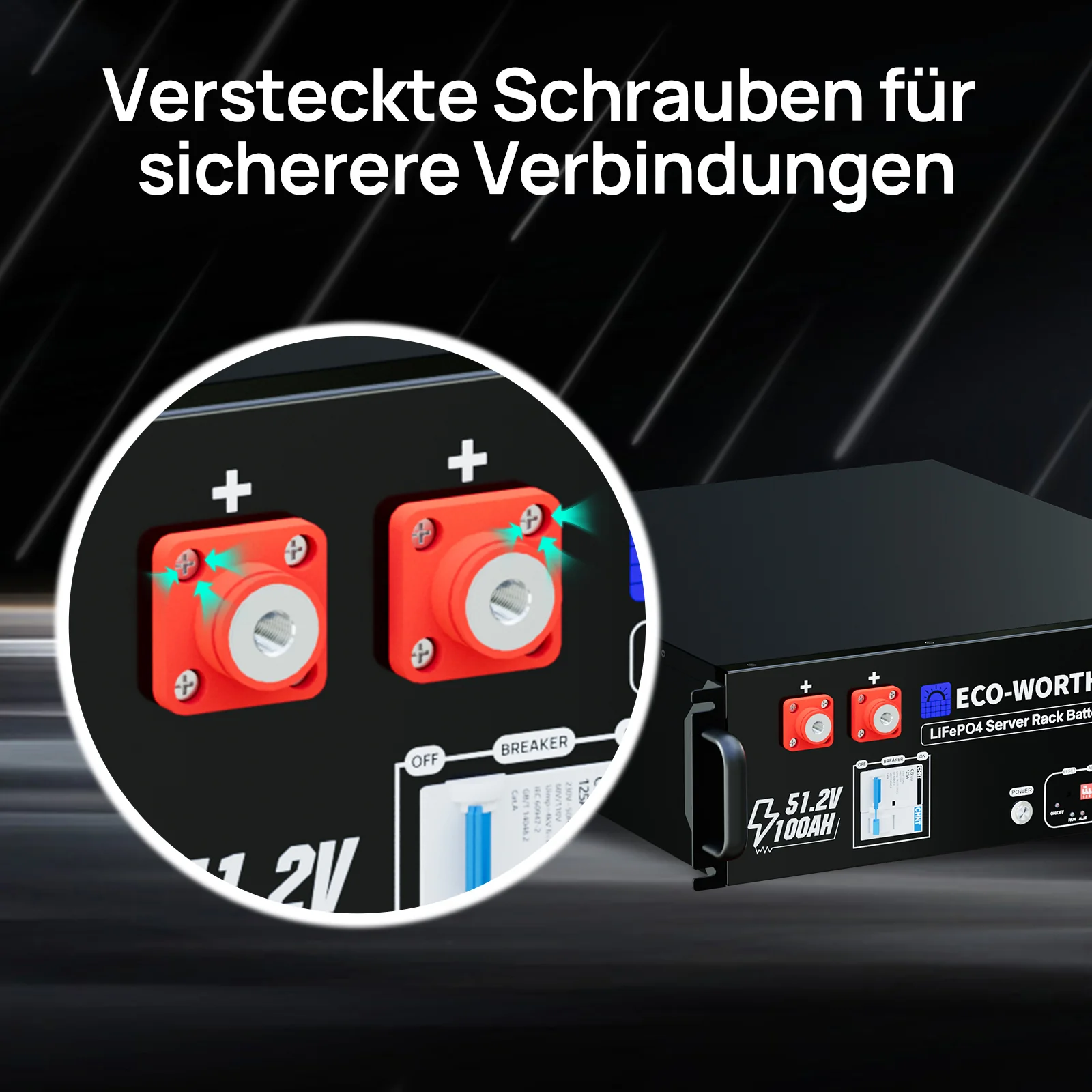ECO-WORTHY 48V 100AH Lithiumbatterie und All-in-One-Wechselrichter 12KW 48Vdc-230/400Vac I Energiespeicher-Stromversorgungskit 15,36 kWh - Image 4